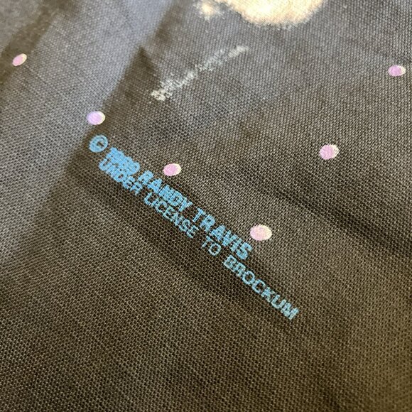 Randy Travis Vintage Black Brockum 1989 Bandana 21" x 22" - Picture 2 of 8